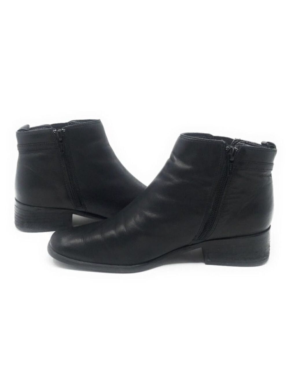 Jennifer Moore  Joy Black Leather Buckle Side Zip Ankle Boot size 6
